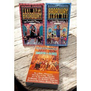 Richard Simmons Home Exercise VHS Lot of 3 Sweatin to the Oldies Broadway